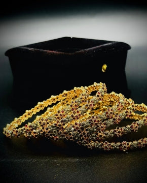 Ruby Red & Gold-Toned Traditional Bangles