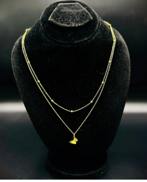 Dainty Flutter – Layered Butterfly Necklace